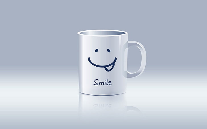 HD wallpaper: white and black smile ceramic mug, design, cup, drink, single  Object | Wallpaper Flare