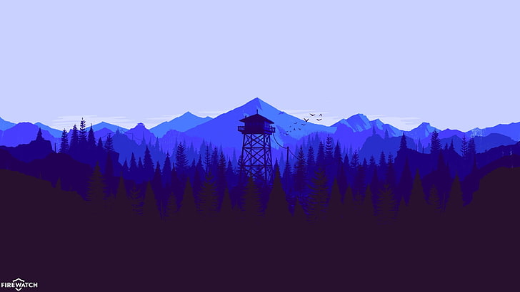 Video Game, Firewatch, Blue, Forest, Mountain