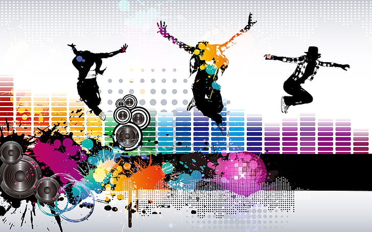 Colorful music fly vector, HD wallpaper