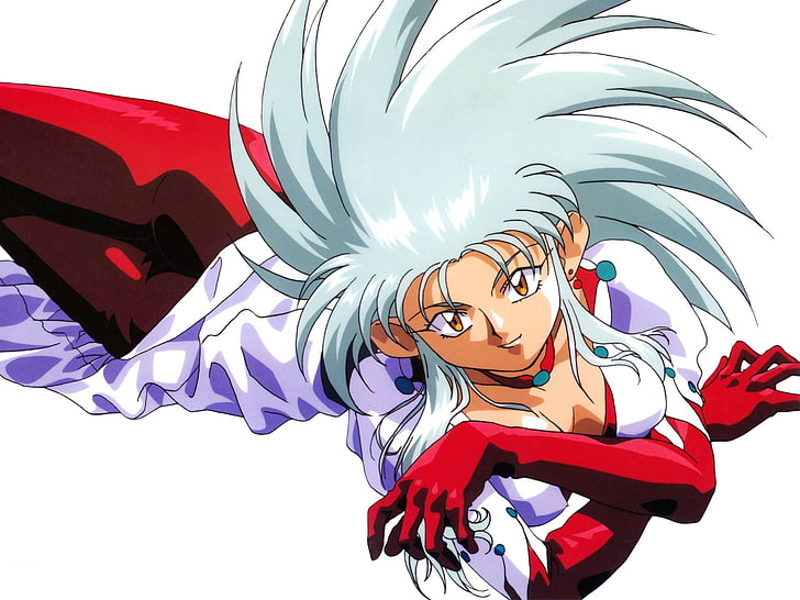 anime, Tenchi Muyo!, one person, multi colored, white background