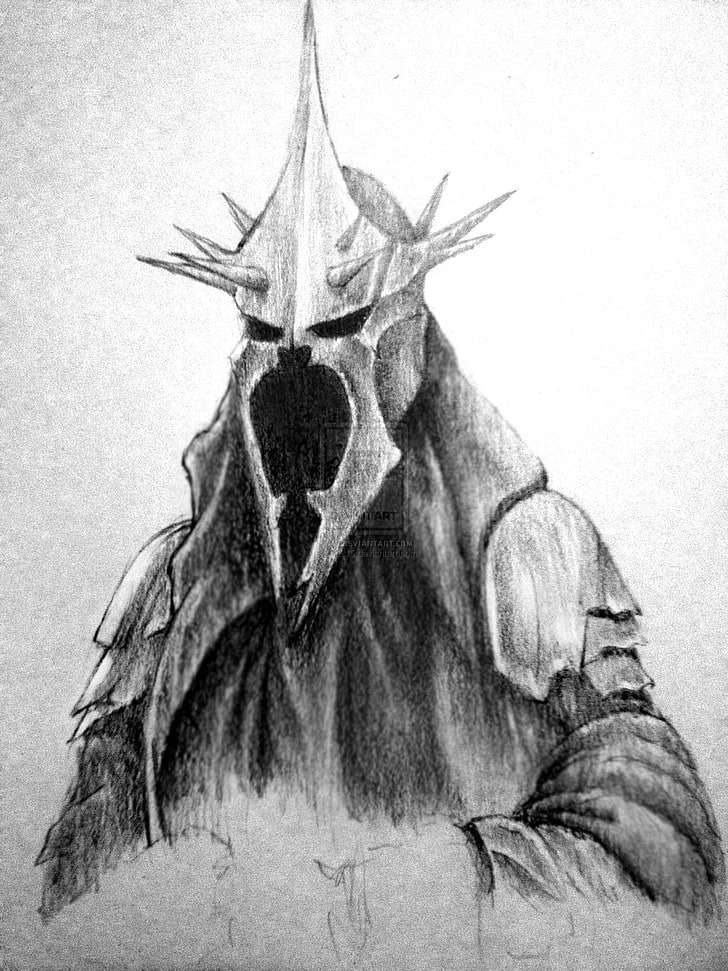 grayscale photo of monster like illustration, The Lord of the Rings
