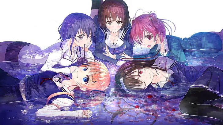 five female anime characters, Saenai Heroine no Sodatekata, anime girls, HD wallpaper