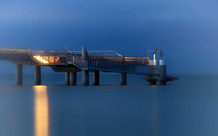 pier, sea, HD wallpaper