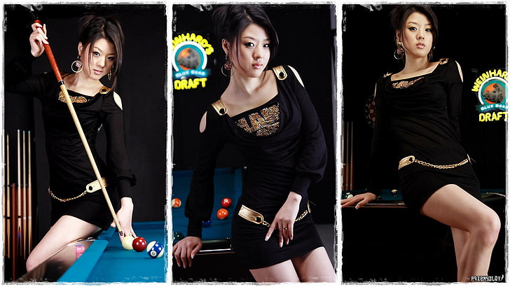 Hwang Mi Hee, Asian, women, brunette, model, collage, miniskirt, HD wallpaper
