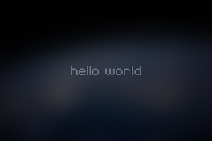 hello world text on gray background, simple background, quote
