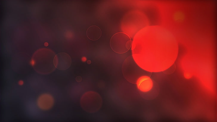 red bokeh lights wallpaper, circle, blurred, defocused, abstract, HD wallpaper
