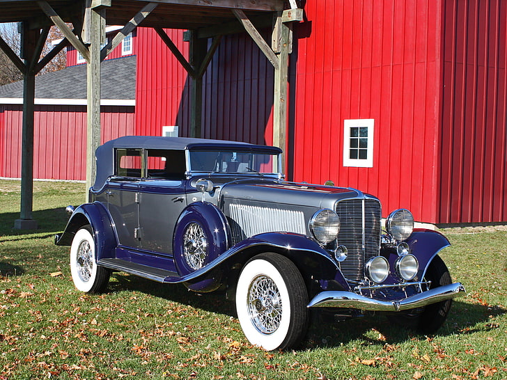 12 165, 1933, auburn, luxury, phaeton, retro, sedan, twelve, HD wallpaper