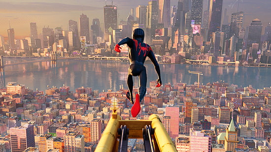 illustration of Spider-Man falling down #Spider-Man Miles Morales Spider-Man:  Into the Spider-Verse #2K #wallp… | Wallpaper pc, Spider verse, Superhero  wallpaper hd