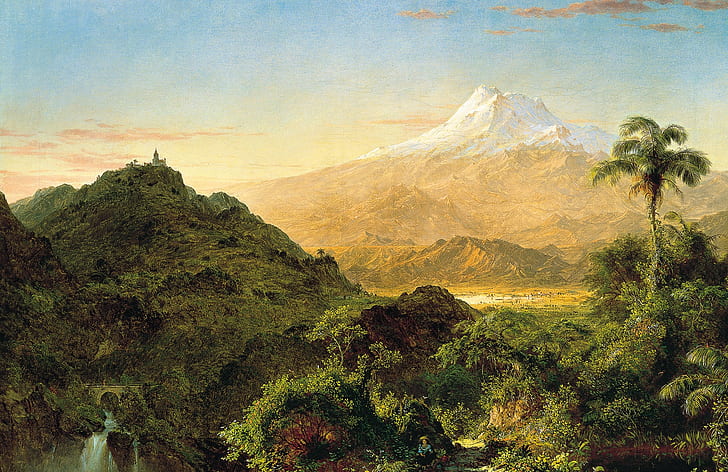 mountains, nature, Palma, picture, Frederic Edwin Church, South American Landscape, HD wallpaper