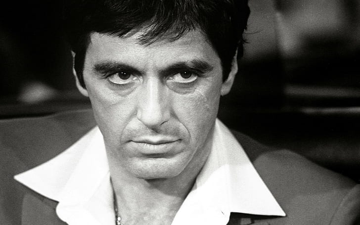 Al Pacino, Scarface, movies, monochrome, actor