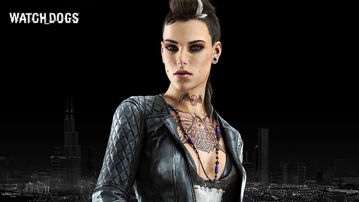 Clara Lille from Watch Dogs, Watch_Dogs, tattoo, piercing, people, HD wallpaper