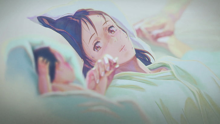 animated woman and baby illustration, Makoto Shinkai , Kimi no Na Wa, HD wallpaper