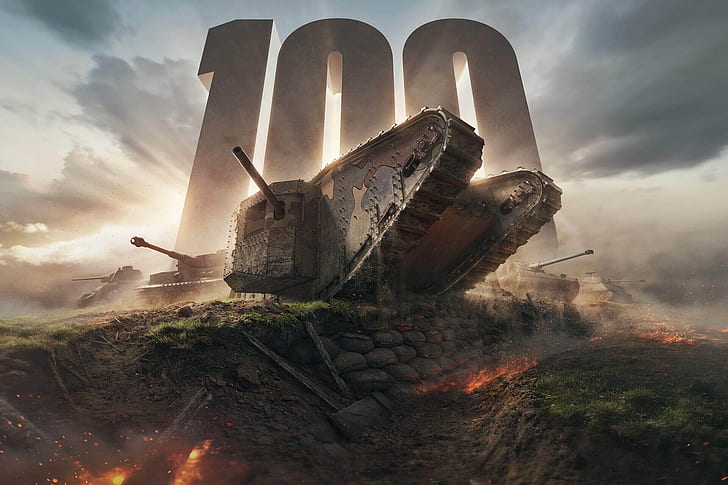 Tanks, WoT, World Of Tanks, 100, Wargaming Net, Mark 1 HD wallpaper