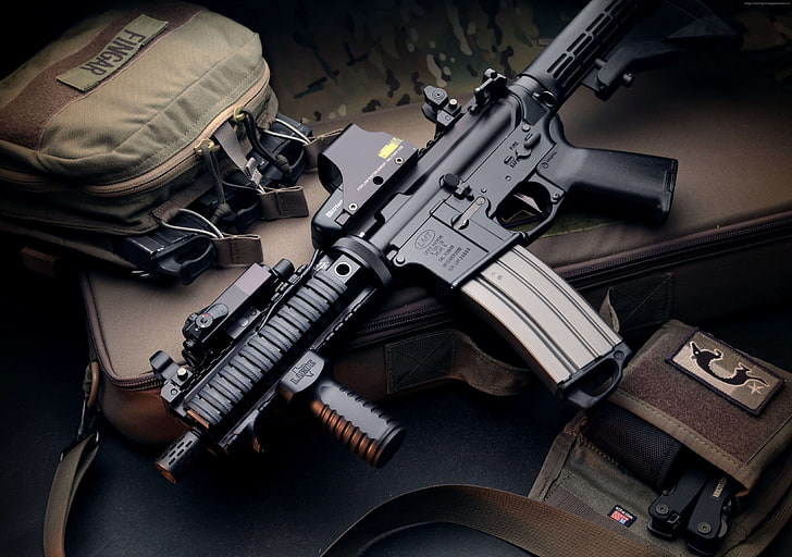 camo, ASG, ammunition, Defender 2000, bullets, assault rifle, HD wallpaper