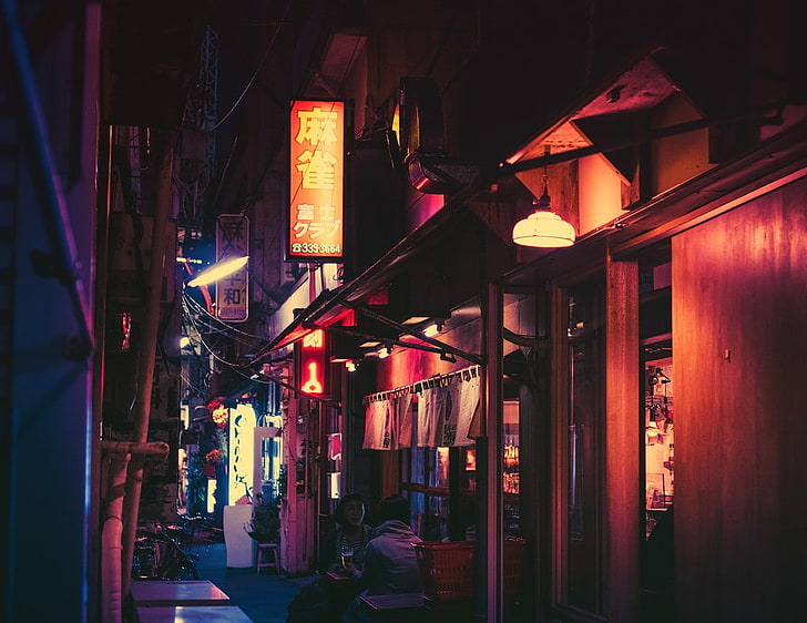 Masashi Wakui, Japan, night, street, architecture, illuminated