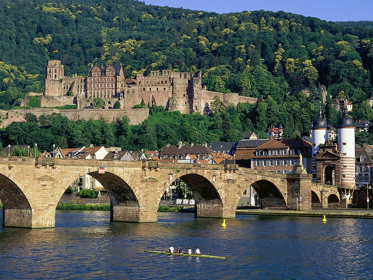 Heidelberg, Germany, castle, town, cityscape, old building