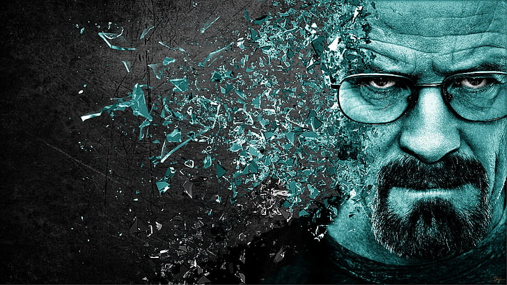 Bryan Cranston, Breaking Bad, Walter White, shattered, selective coloring