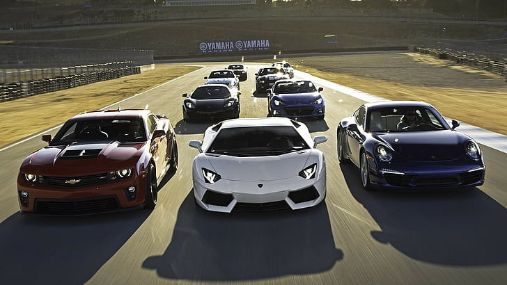Camaro, car, GT86, Lamborghini Aventador, McLaren MC4 12C, Nissan GTR, HD wallpaper