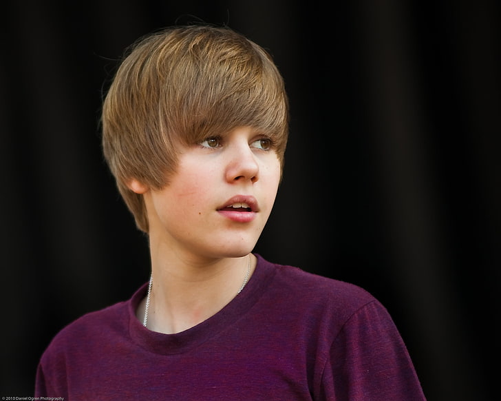 Justin Beiber, justin bieber, t-shirt, face, style, people, one Person, HD wallpaper
