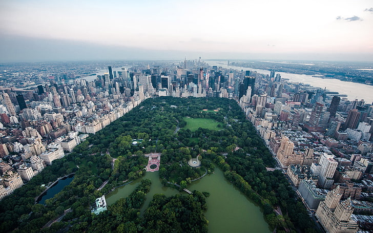 Central Park, New York, New York City, cityscape, USA, aerial view, HD wallpaper