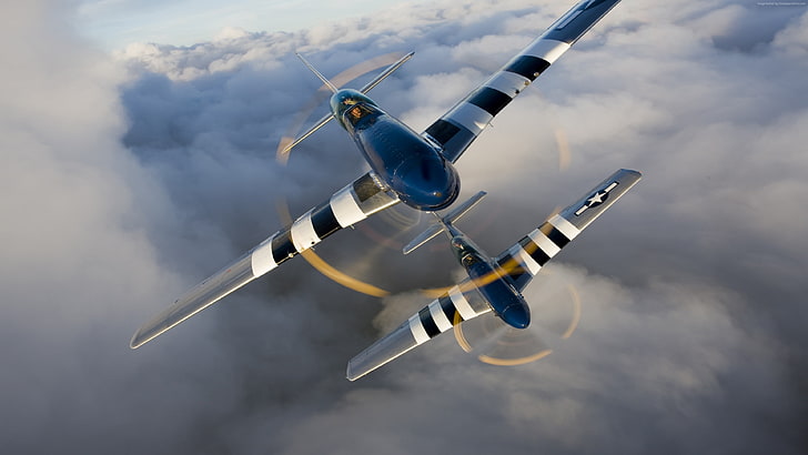 North American P-51 Mustang, US Army, fighter, HD wallpaper