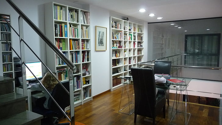 estanteria, interior, libros, oficina