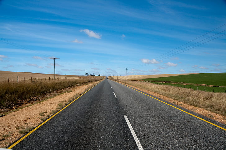 gray road pavement with brown grass, africa, africa, South Africa, HD wallpaper