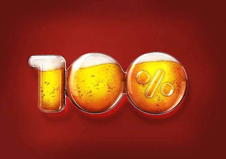 100% beer digital wallpaper, HD