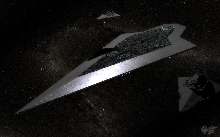 gray and black spacecraft wallpaper, Star Wars, Star Destroyer, HD wallpaper
