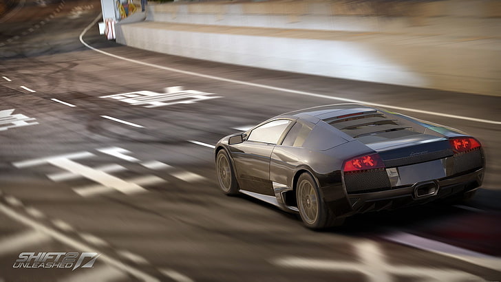 gray Lamborghini sports car, Shift 2 Unleash poster, Need for Speed: Shift