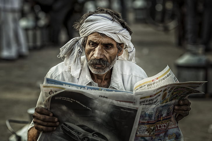 old, men, people, reading, newspapers