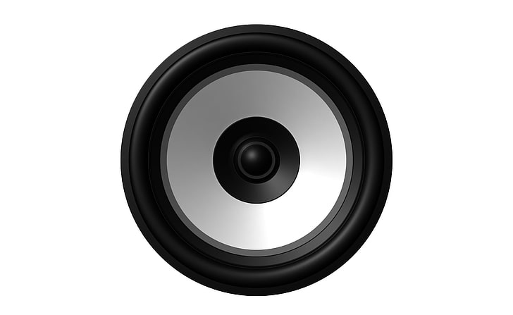 Speaker, black and gray subwoofer illustration, Music, white background, HD wallpaper