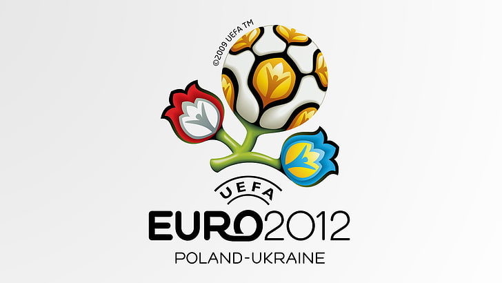 UEFA Euro 2012 logo, Ukraine, Poland, creativity, studio shot, HD wallpaper