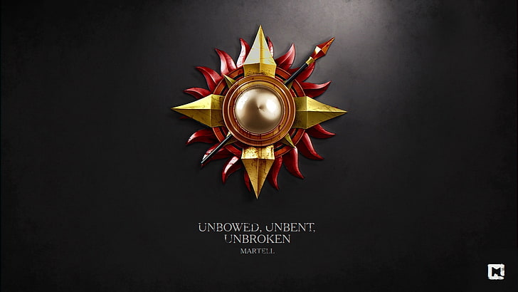 Unbowed, Unbent, Unbroken logo, Game of Thrones, A Song of Ice and Fire, HD wallpaper