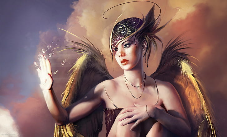 Fantasy, Angel, Girl, Wings, 1920x1162, HD wallpaper