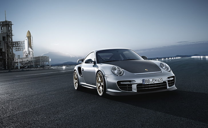 Porsche 911 GT2 RS, silver Porsche Boxster coupe, Cars, motor vehicle, HD wallpaper