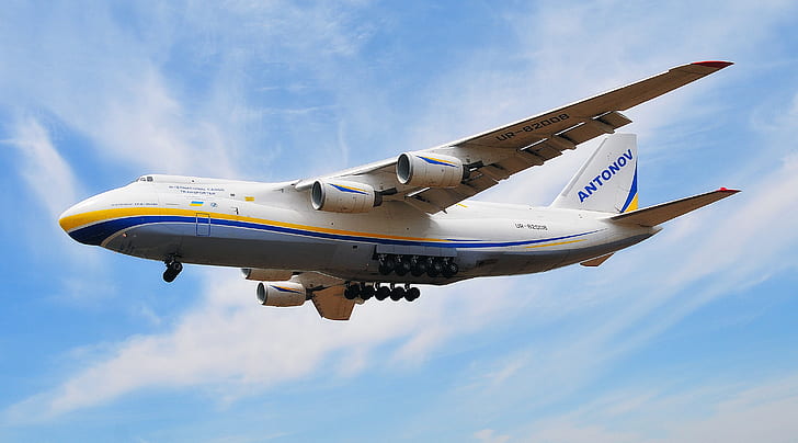 The sky, The plane, Wings, Engines, Ukraine, Soviet, An-124, HD wallpaper