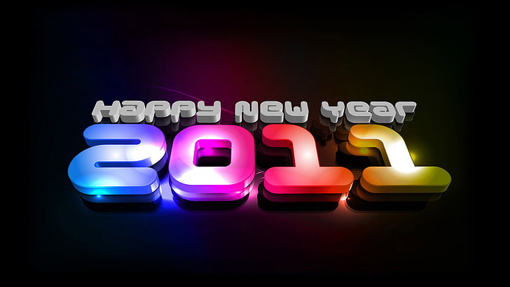 2011 happy new year logo, BACKGROUND, FIGURES, COLOR, illuminated