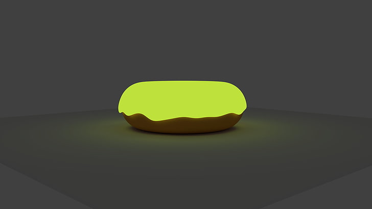 radioactive, doughnut, Blender, yellow, single object, no people, HD wallpaper