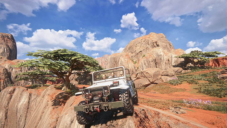 black and gray Jeep Wrangler SUV, Uncharted 4: A Thief's End, HD wallpaper