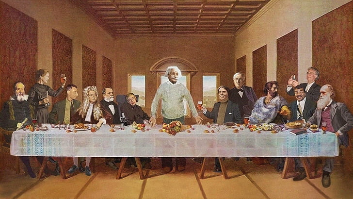 The famous Last Supper, group of people sitting on chair painting