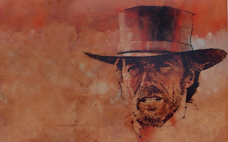 Clint Eastwood cowboy sketch, Actors, Gun