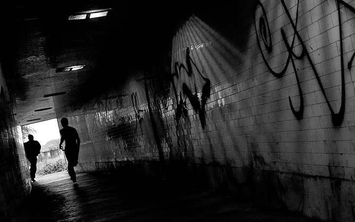 untitled, tunnel, monochrome, running, people, real people, architecture