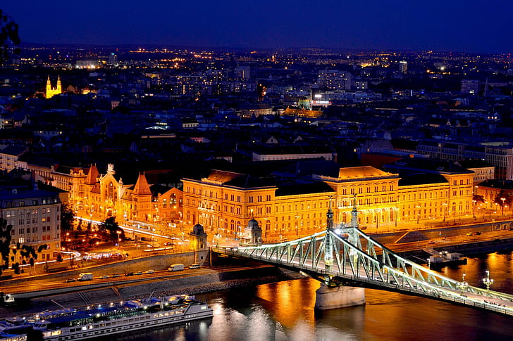 Budapest, Hungary, Magyarország, Szabadság híd, dom Bridge, HD wallpaper