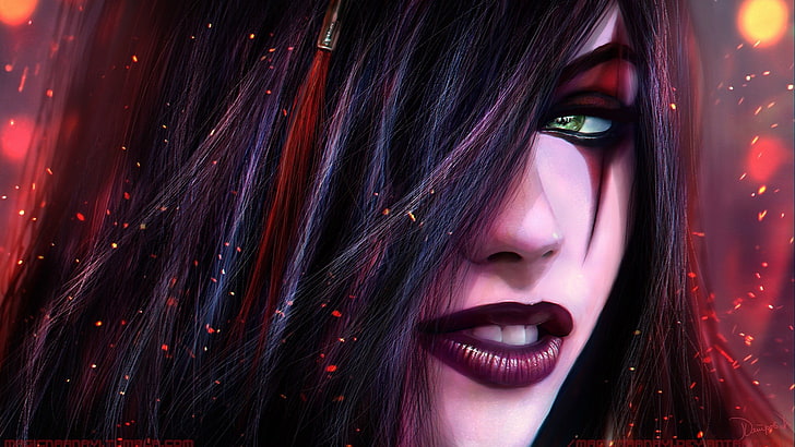 black-haired female character digital wallpaper, League of Legends