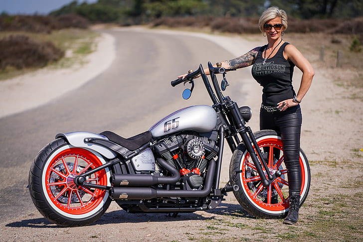 Motorcycles, Girls and Motorcycles, Biker, Custom Motorcycle, HD wallpaper