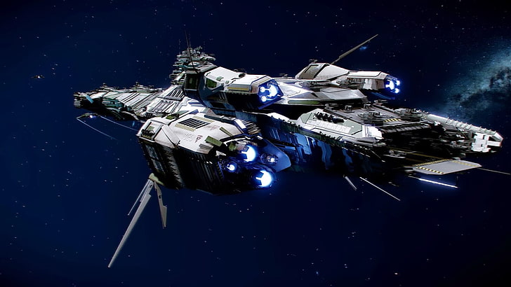 gray and black space craft, spaceship, Star Citizen, Bengal-class Carrier