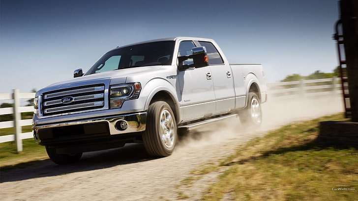 white Ford F-series crew cab pickup truck, Ford f-150, car, vehicle, HD wallpaper