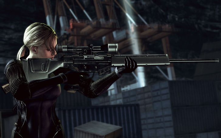 sniper rifle, Heckler and Koch PSG1, Resident Evil 5, Jill Valentine, HD wallpaper
