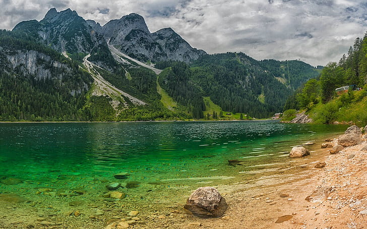 Vorderer Gosausee Natural Mountain Lake Salzkammergut Austria Gossau Austria Landscape Wallpaper Hd 1920×1200